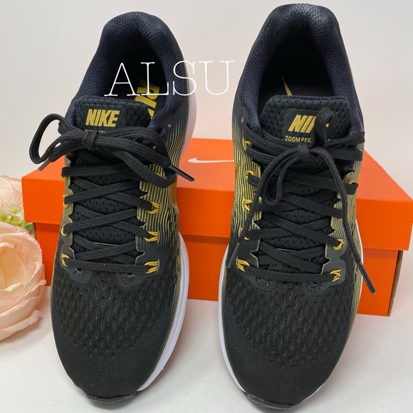 Nike Air Zoom Pegasus 34 Black Metallic Gold W - Picture 3 of 8